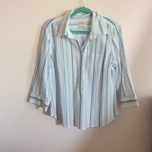 Blue and white striped button down from Talbots